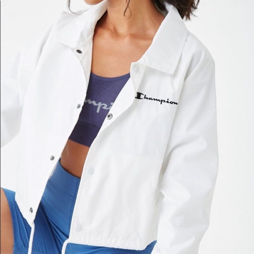 Champion white cropped full zip jacket NWT - Picture 4 of 9